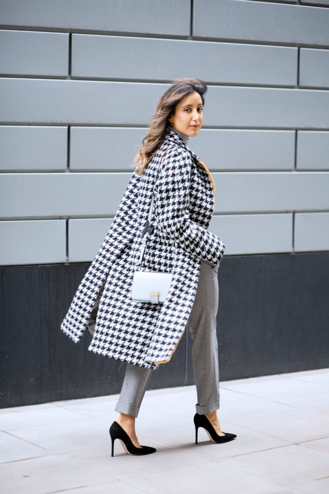 topshop houndstooth coat
